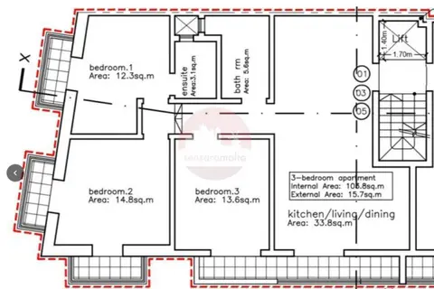3 Bedroom Apartment For Sale in Mqabba