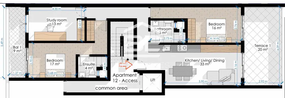 2 bedroom Penthouse for sale in Zabbar