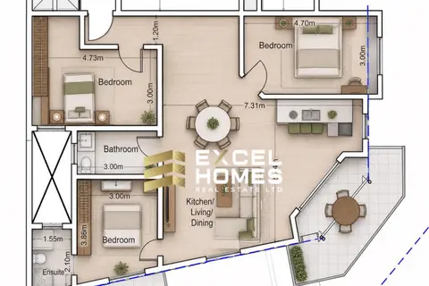 3 Bedroom Apartment For Sale in Birkirkara