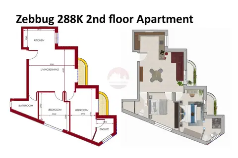 2 Bedroom Apartment For Sale in Zebbug