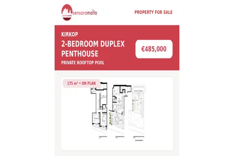 2 Bedroom Penthouse For Sale in Kirkop